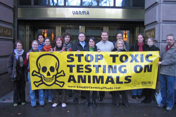 Protest against REACH animal testing